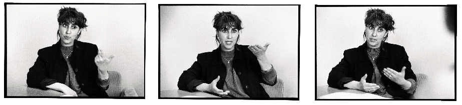 [Billede: Kvinde der taler 3 billeder]