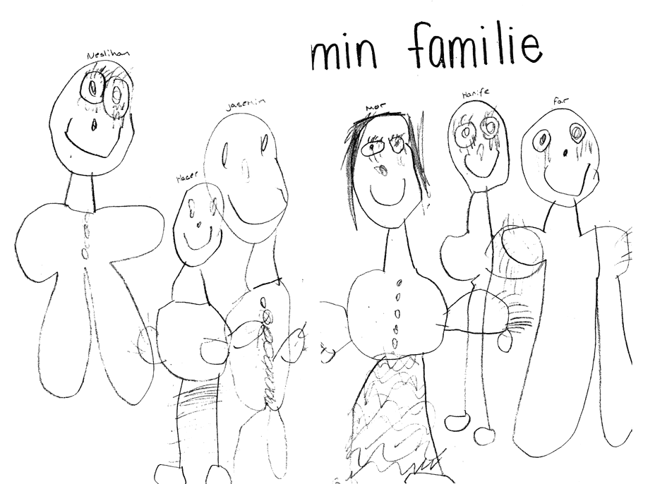 [Billede: Tegning af "Min familie"]