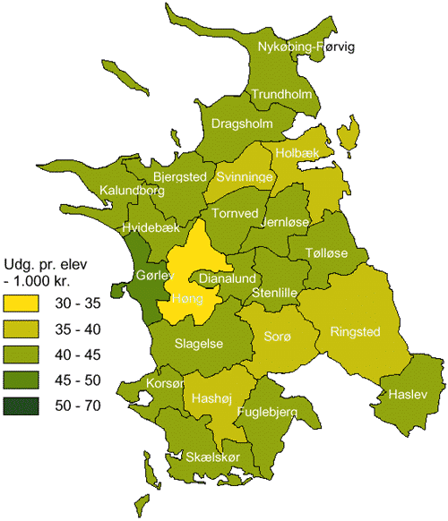 [Billede: Kort over Vestsjællands Amtskommune]