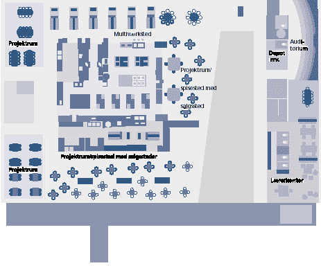 [Billede: Her ses grundplanen over den planlagte Hotel- og Restaurantskole.]