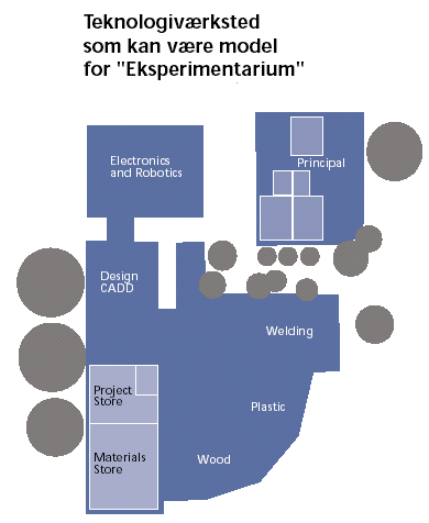 [Billede: Her ses grundplanen for det strste af omrderne: Materialeworkshoppen.]