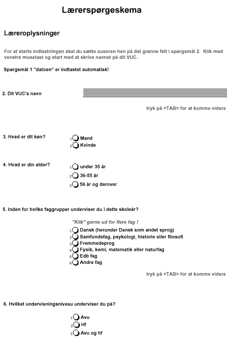 [Grafik: Afkrydsningsskema til lærerspørgeskema]