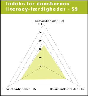 Figur 5.3 Danskernes literacy-færdigheder på arbejdspladsen – fordelt på spørgsmål (kilde: SIALS 2000)