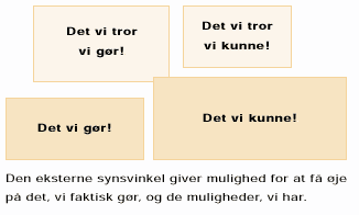 [Billede: Den eksterne synsvinkel giver mulighed for at få øje på det, vi faktisk gør, og de muligheder, vi har.]